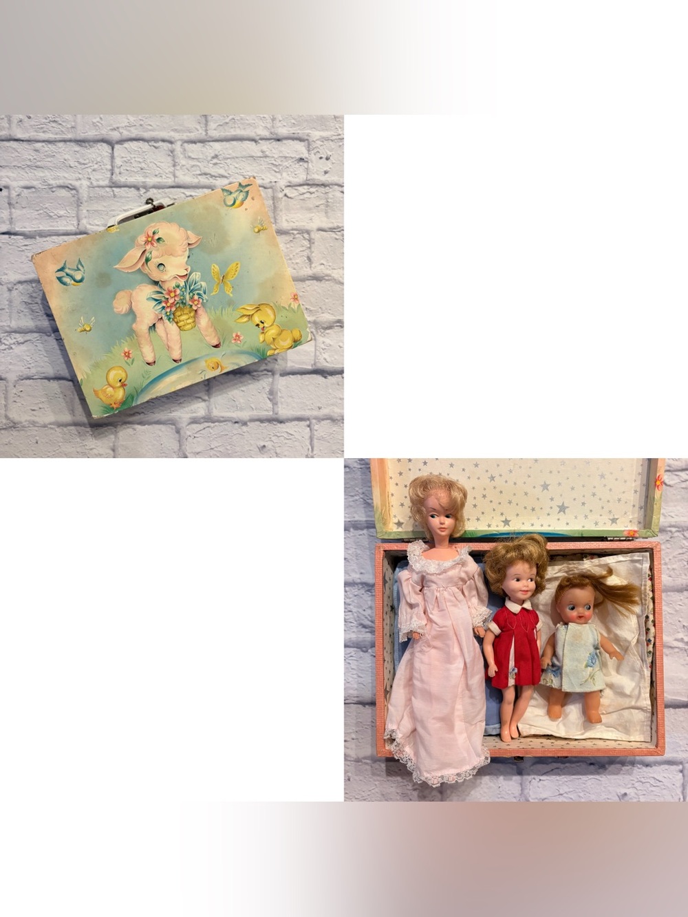Vintage 1950’s Margaret Holbrook doll suitcase + 1963 Penny Bright doll & more